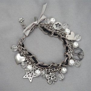 Charm Bracelet layered free spirit pearl NWT